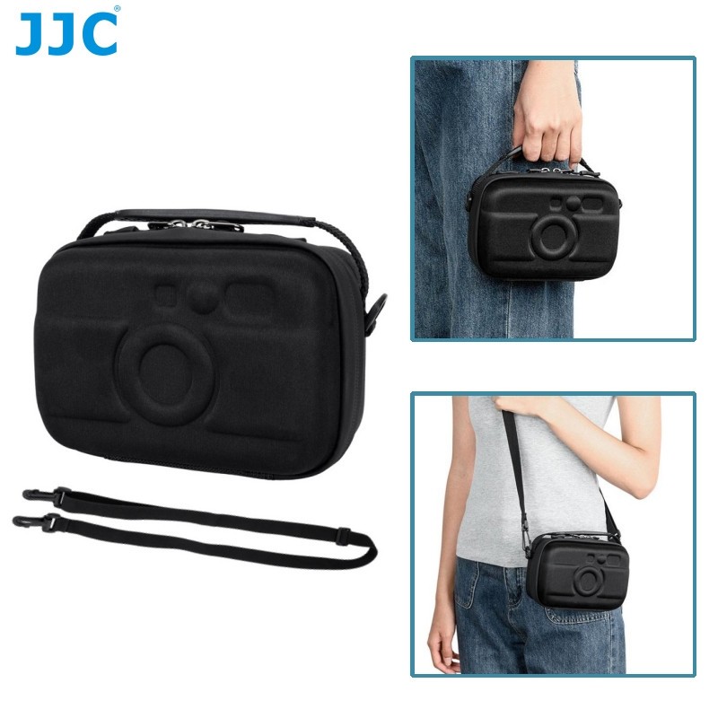 JJC Camera Case EVA กระเป๋าเป้สะพายหลังกล้องพร้อมเปลือกแข็งต่อต้านการชนกัน สายรัดข้อมือสายคล้องไหล่กระเป๋าเข็มขัดสําหรับ Canon Sony Fujifilm Nikon Mirrorless และ DLSR กล้องและเลนส์และ CCD