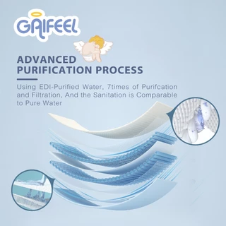 GAIFEEL ทิชชู่เปียกเด็กสีฟ้าไร้กลิ่น ผ้าเช็ดเปียก 640 แผ่น จำนวน 8 แพ็ค