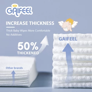 GAIFEEL ทิชชู่เปียกเด็กสีฟ้าไร้กลิ่น ผ้าเช็ดเปียก 640 แผ่น จำนวน 8 แพ็ค