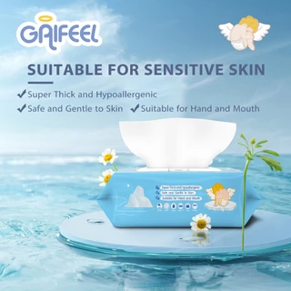 GAIFEEL ผ้าเช็ดเปียกสำหรับทารกและเด็กเล็กสีน้ำเงินไร้กลิ่น, 30 แพ็ค 2400 แผ่น