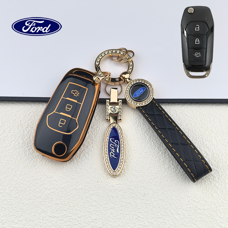 Ford Car 3 ปุ่มฝาครอบกุญแจ Ford Renger Key Case Ford Folding Key เหมาะสําหรับ Ford Renger/Everest