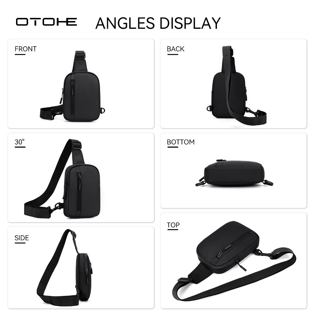 OTOHE กระเป๋าคาดหน้าอกผู้ชาย Unisex Mini Sports Bag Wear-Resistant Small Chest Bag Fashion Sling Phone Bag