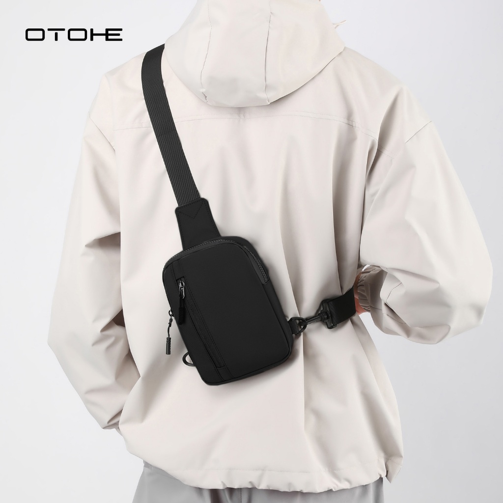 OTOHE กระเป๋าคาดหน้าอกผู้ชาย Unisex Mini Sports Bag Wear-Resistant Small Chest Bag Fashion Sling Phone Bag