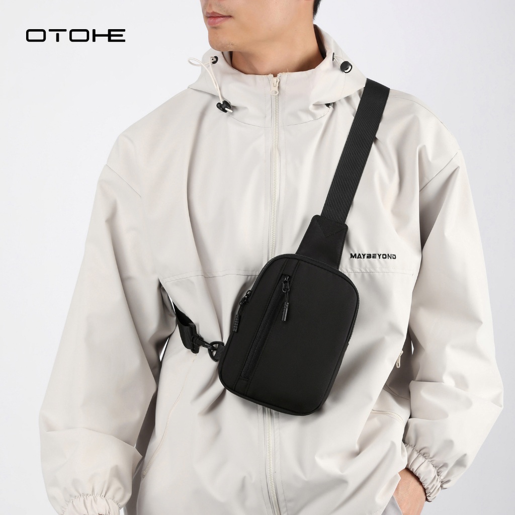 OTOHE กระเป๋าคาดหน้าอกผู้ชาย Unisex Mini Sports Bag Wear-Resistant Small Chest Bag Fashion Sling Phone Bag