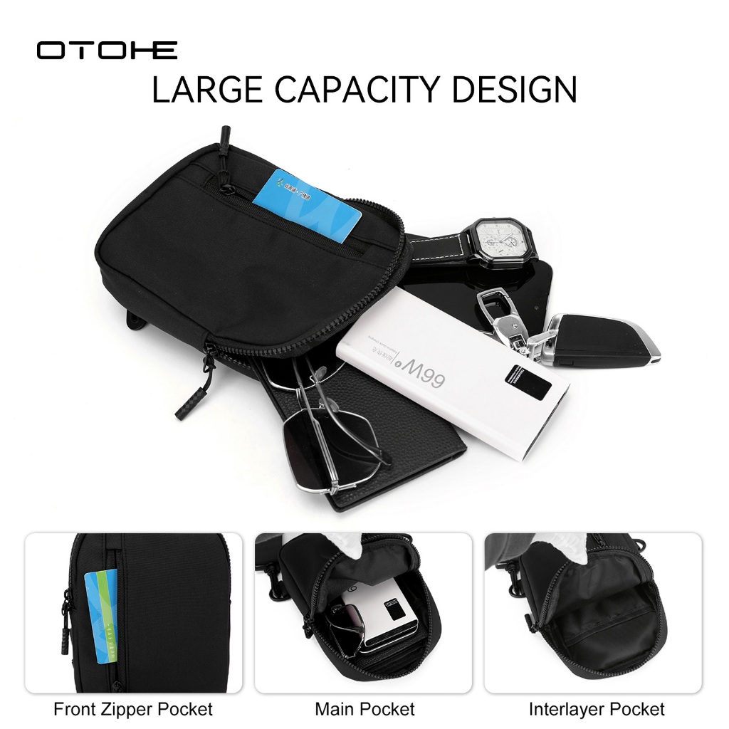 OTOHE กระเป๋าคาดหน้าอกผู้ชาย Unisex Mini Sports Bag Wear-Resistant Small Chest Bag Fashion Sling Phone Bag