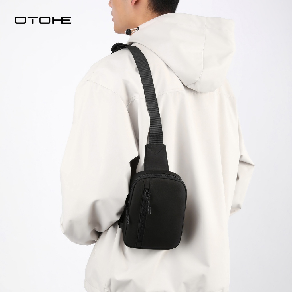 OTOHE กระเป๋าคาดหน้าอกผู้ชาย Unisex Mini Sports Bag Wear-Resistant Small Chest Bag Fashion Sling Phone Bag