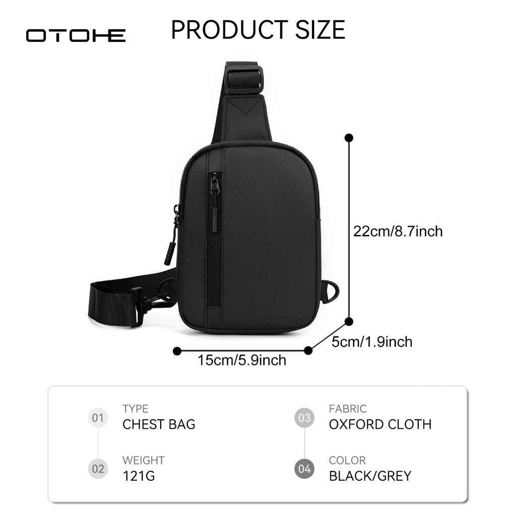 OTOHE กระเป๋าคาดหน้าอกผู้ชาย Unisex Mini Sports Bag Wear-Resistant Small Chest Bag Fashion Sling Phone Bag
