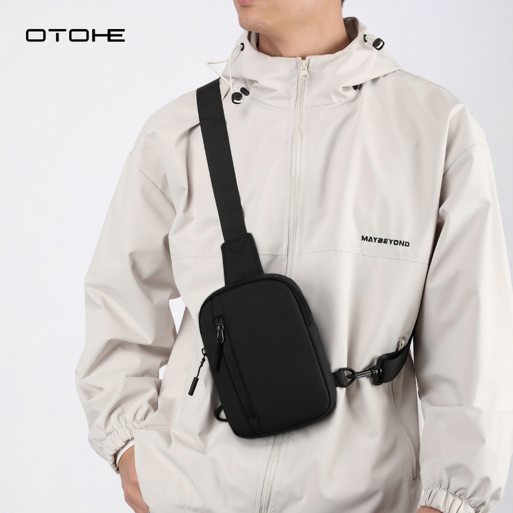 OTOHE กระเป๋าคาดหน้าอกผู้ชาย Unisex Mini Sports Bag Wear-Resistant Small Chest Bag Fashion Sling Phone Bag