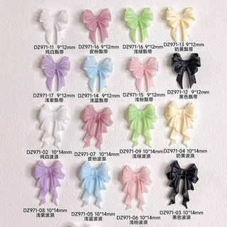 Rou Bao 2025 ใหม่ 50 ชิ้นเล็บริบบิ้นที่มีสีสันโบว์ฤดูร้อน Girly เรซิ่นเล็บ Art DIY Charms ตกแต่ง