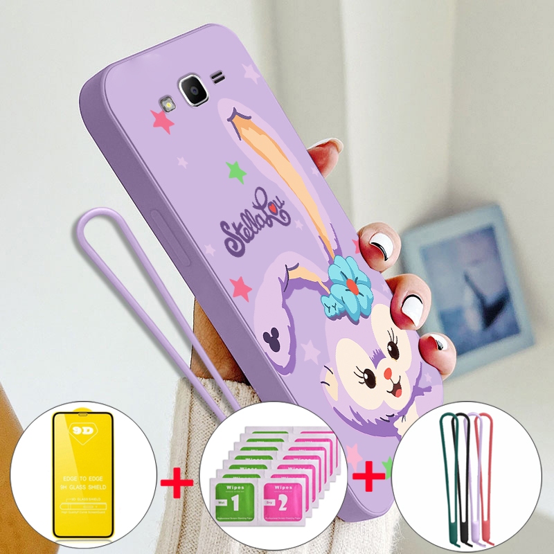 พร้อมฟิล์มนุ่มสําหรับ samsung J2 Prime samsung j7 pro samsung j5 pro เคสโทรศัพท์ Softcase ซิลิโคนเหลวกันกระแทกออกแบบใหม่ความงามการ์ตูนกระต่าย YTMDXT01