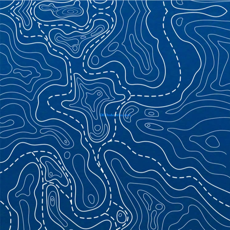 Kydex Sheet Thermoplastic Blue Map Pattern สําหรับปลอก DIY