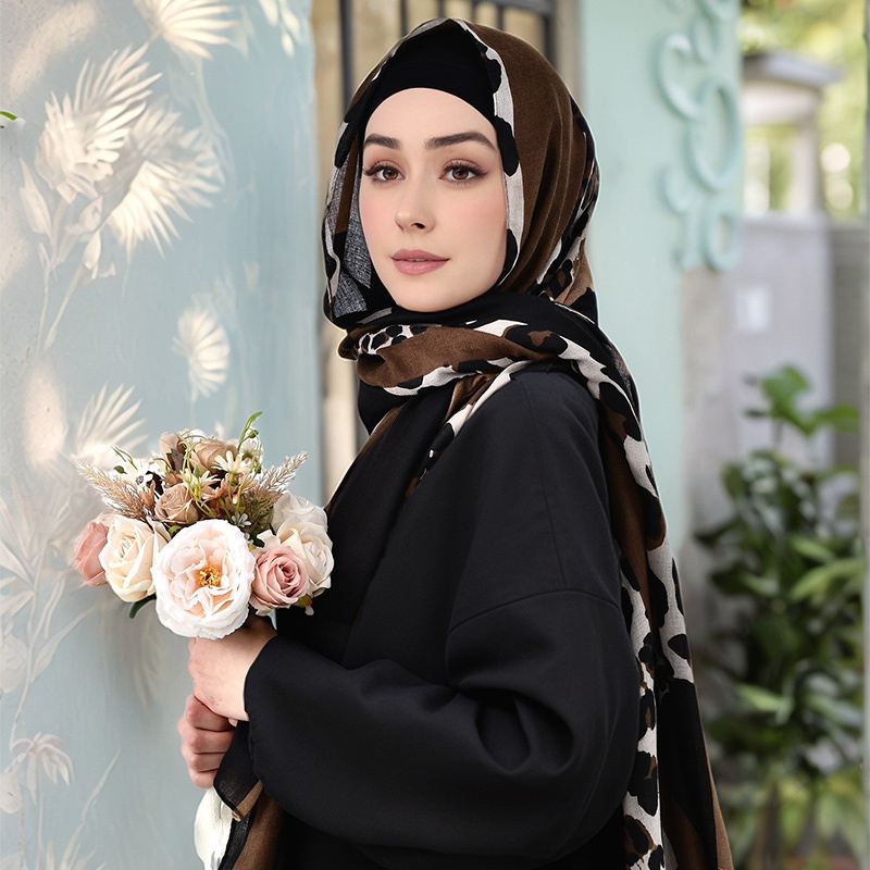 Doria Leopard Pashmina พิมพ์ผ้าคลุมไหล่ Lattice ผ้าพันคอมุสลิมผู้หญิงแฟชั่น Tudung ยาวผ้าพันคอผ้าพัน