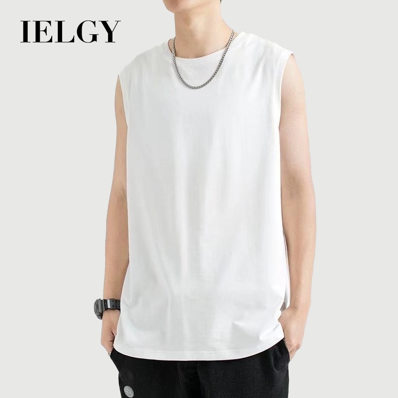IELGY เสื้อกั๊กผู้ชายฤดูร้อนโจ๊กแขนกุดวิ่งออกกําลังกายผู้ชายด้านในสวมใส่เสื้อฐาน