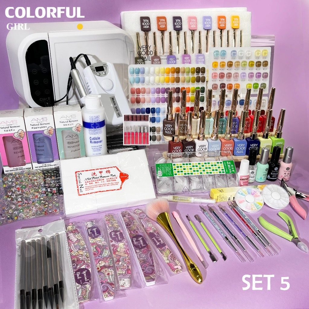 【พร้อมส่ง】ชุดทำเล็บเจลครบเซ็ต Super Combo  รายการ ครบ จบ ในชุดเดียว  ถอดเล็บ ชุดเริ่มเปิดร้าน หัดทำเล็บ