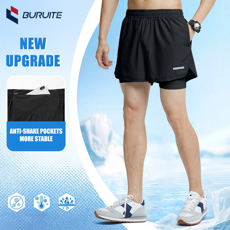 กางเกงวิ่ง 2IN1 มีซับใน กางเกงขาสั้น ผ้าร่มแห้งไว เหมาะสำหรับการออกกำลังกาย ทั้งผู้ชายและผู้หญิง