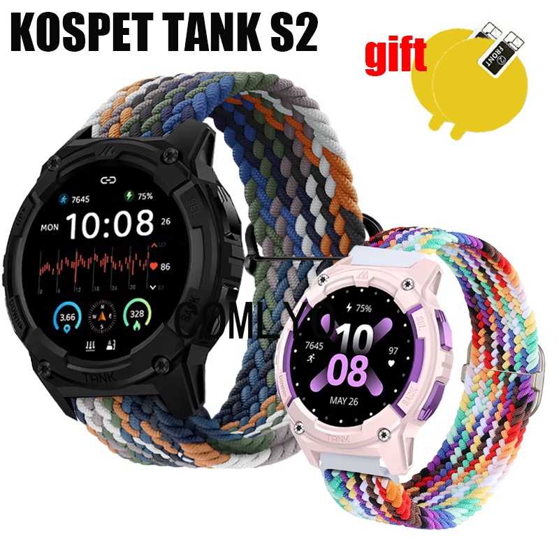 สําหรับ KOSPET TANK S2 สมาร์ทสายนาฬิกาไนลอนความยืดหยุ่นนุ่มกีฬาผู้หญิงผู้ชายนาฬิกาเข็มขัดหน้าจอป้องก