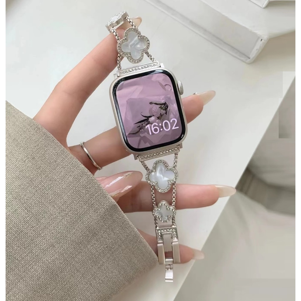 สายนาฬิกาข้อมือ โลหะ ประดับเพชร ลายดาว สําหรับ Smart Watch Series10 9 8 7 6 5 4 3 2 1 SE SE2 Ultra Ultra Ultra 2 ขนาด 38 มม. 40 มม. 44 มม. 41 มม. 45 มม. 42 มม. 49 มม. Compatible for i watch สาย