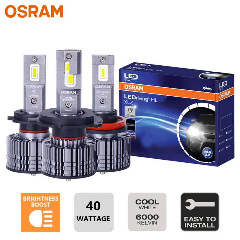 Osram XLZ LEDriving 3.0 HL H7 H4 12V 40W LED ไฟหน้ารถ H8 H11 H16 HB3 HB4 HIR2 6000K 4000LM Super Bri