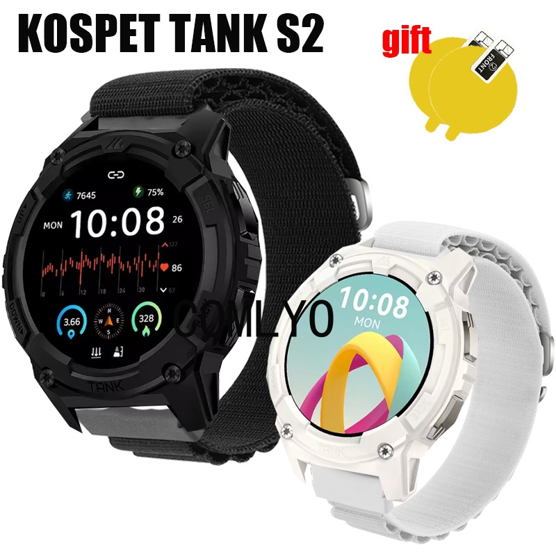 สําหรับ KOSPET TANK S2 สมาร์ทสายนาฬิกาไนลอนนุ่มกีฬาผู้หญิงผู้ชาย Band ป้องกันหน้าจอฟิล์ม