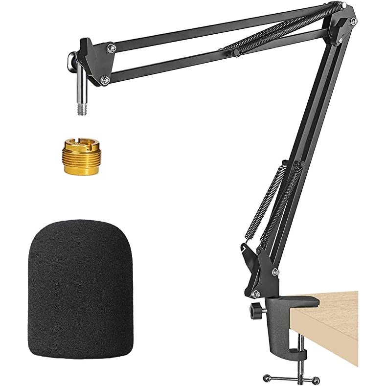 At2035 ขาตั้งไมโครโฟนพร้อม Pop Filter - Microphone Boom Arm Stand with Foam Windscreen Cover with Au