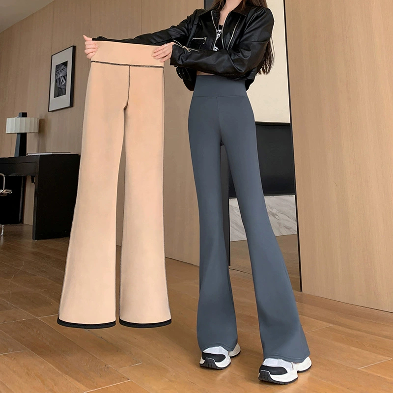 Slim-fit Shark กางเกงฤดูใบไม้ร่วงฤดูหนาวเอวสูง Slimmer ดูสะโพก-Lifting Abdomen Slim-fit สูง @-