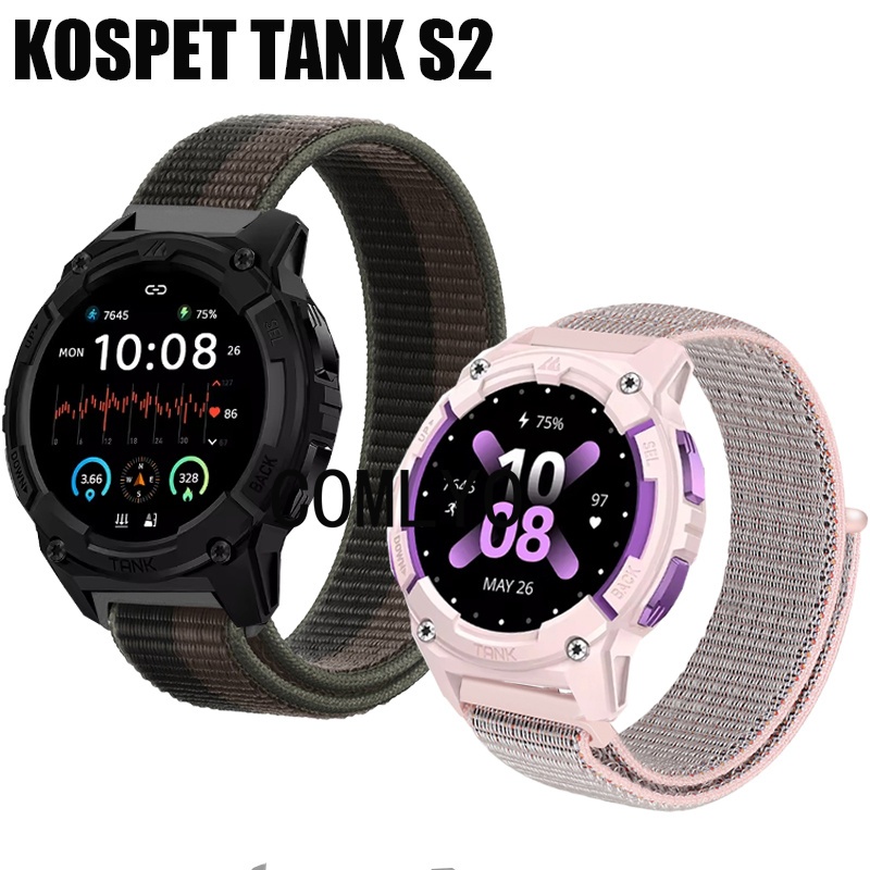 สําหรับ KOSPET TANK S2 สมาร์ทสายนาฬิกาไนลอนนุ่มกีฬาผู้หญิงผู้ชายเข็มขัดป้องกันหน้าจอฟิล์ม