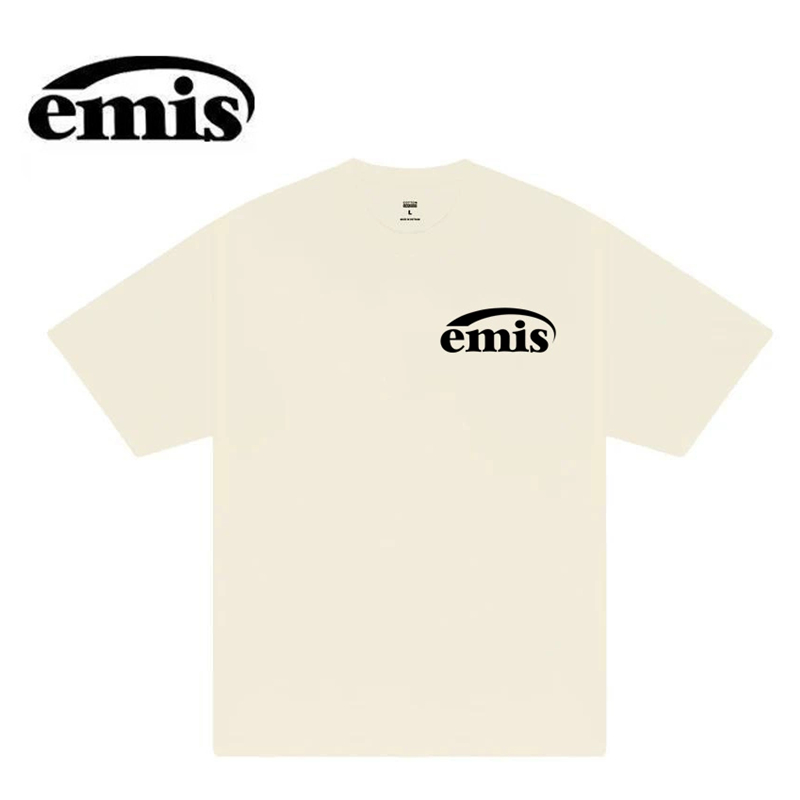 แฟชั่นเกาหลี Emis T-shirt แขนสั้นสีเทา Unisex Casual ร้อยเสื้อยืดคอฝ้ายสุภาพสตรีฤดูร้อน