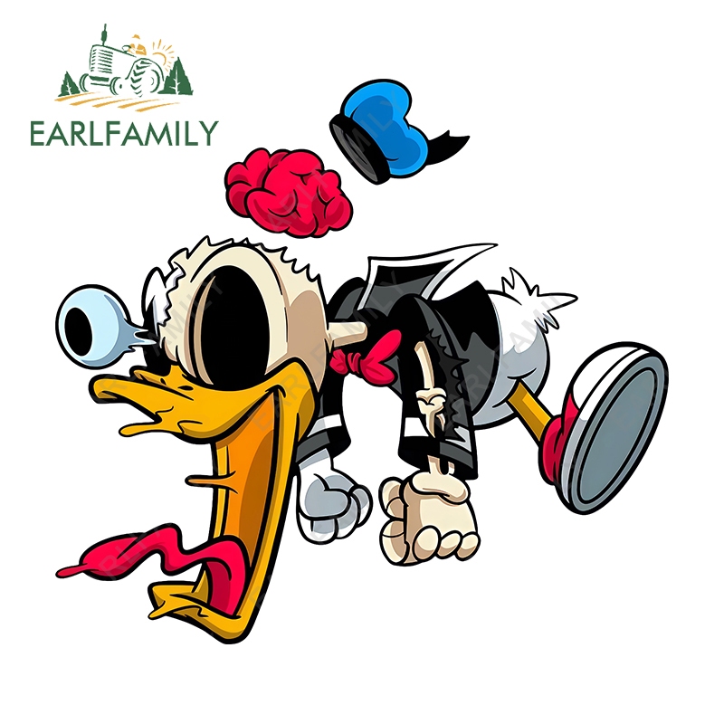 Earlfamily 13 ซม.Zombie Donald Duck การ์ตูนรถสติกเกอร์กันชนกระจกรถจักรยานยนต์ Occlusion Scratch ไวนิล Decal แฟชั่นกันน้ําป้ายรถ ราคา ถูกที่สุด ดีลบีเคเค แกลเลอรีภาพที่ 8