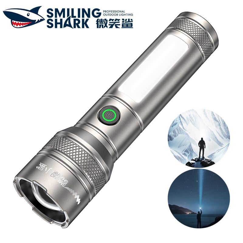 SmilingShark SD5305 ไฟฉาย led M66 6600LM 1km ช็อตยาว ไฟคบเพลิง สว่างมาก ซูมได้ 6 โหมด Type-C แบบชาร์