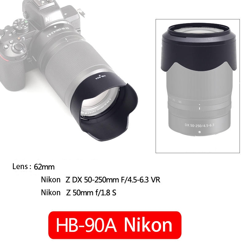 BIZOE HB-90A เลนส์กล้องสําหรับ Nikon Z DX 50-250 มม.F/4.5-6.3 VR/ Z 50 มม.F/1.8 S เลนส์กล้อง ZFC/ Z3