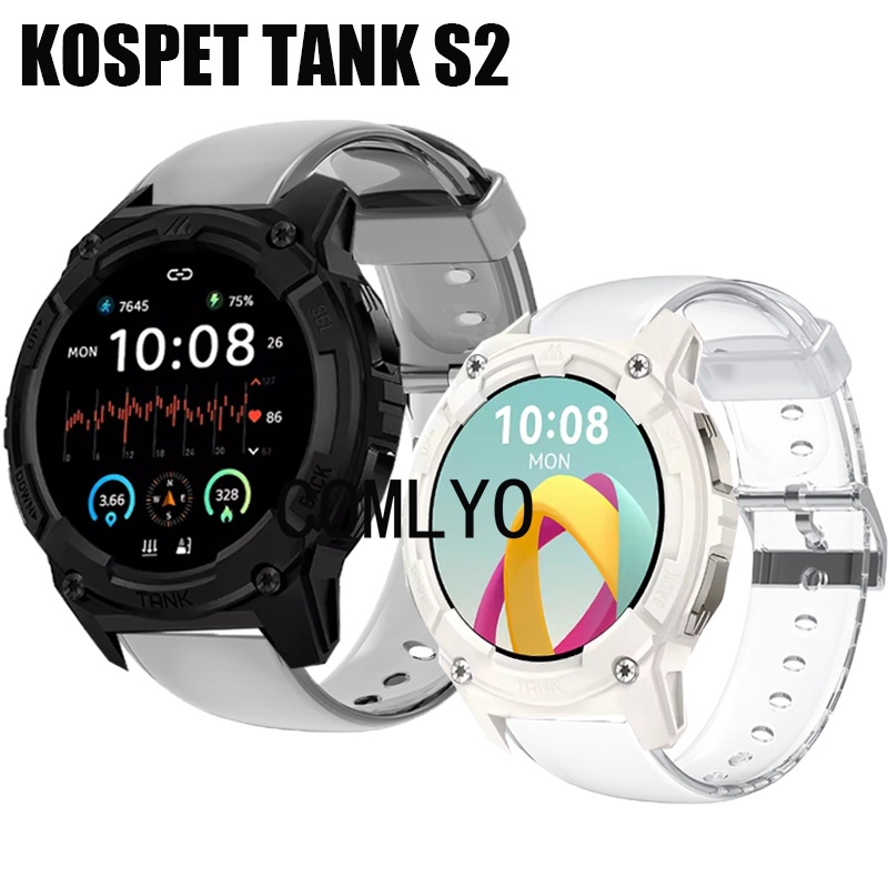สําหรับ KOSPET TANK S2 สมาร์ทสายนาฬิกา TPU Clear Soft กีฬาผู้หญิงผู้ชายเข็มขัด