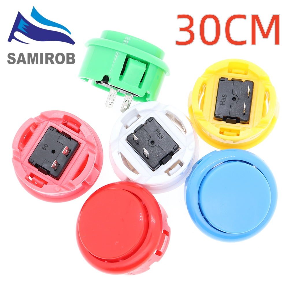 10ชิ้น30มิลลิเมตรปุ่มกดแทนที่สําหรับปุ่มอาร์เคดเกมชิ้นส่วน7สีบูติก
