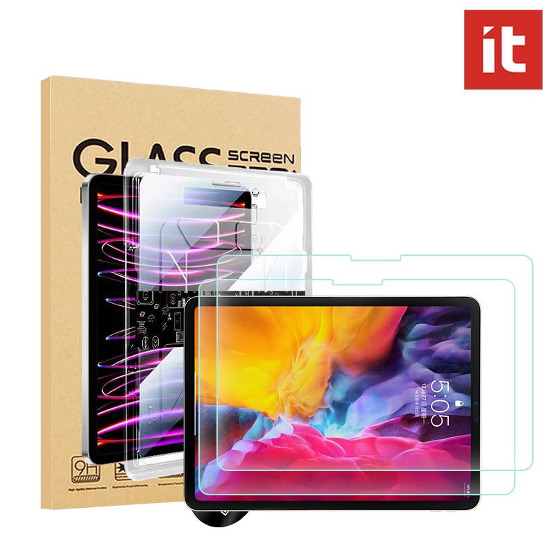It 2 Pack ป้องกันหน้าจอสําหรับ iPad gen 5 6 7 8 9 10 11 12 air 8 7 6 5 M3 M2 pro 11 13 นิ้ว M4 M5, Ultra-Hard กระจกนิรภัยฟิล์ม Guard พร้อมเครื่องมือติดตั้งปราศจากฝุ่น
