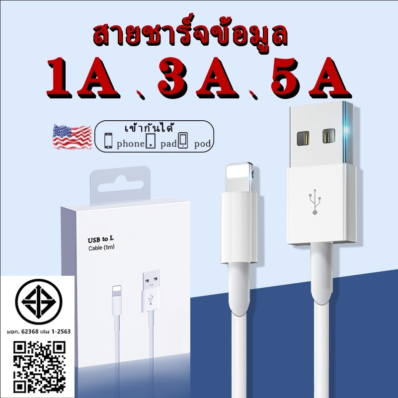 [รับประกัน 1 ปี] สายชาร์จ 100S USB 1 เมตร 2 เมตร 1A 3A PD หัวชาร์จ 5W 20W USB-C เหมาะสำหรับ i5pro ma