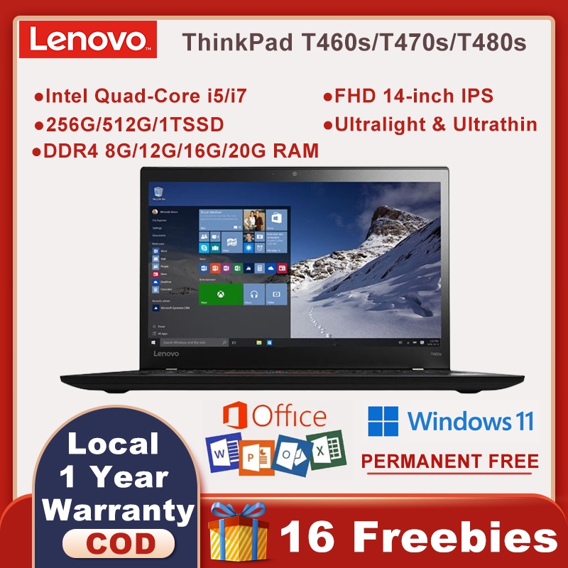 Lenovo ThinkPad T460s/T470s/T480s แล็ปท็อป lenovo/Intel Quad/Dual-core i5/i7 Ultra-thin 14 "FHD IPS/