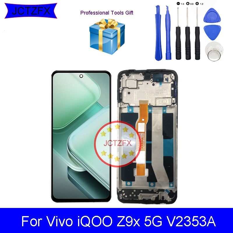 หน้าจอสัมผัส LCD สําหรับ Vivo iQOO Z9x 5G V2353A อะไหล่ทดแทน LCD