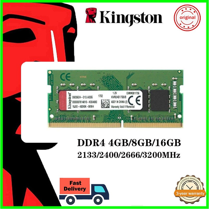 Kingston DDR4 RAM 4GB 8GB 16GB 2133MHz 2400MHz 2666MHz 3200MHz หน่วยความจําสําหรับโน้ตบุ๊กแล็ปท็อป