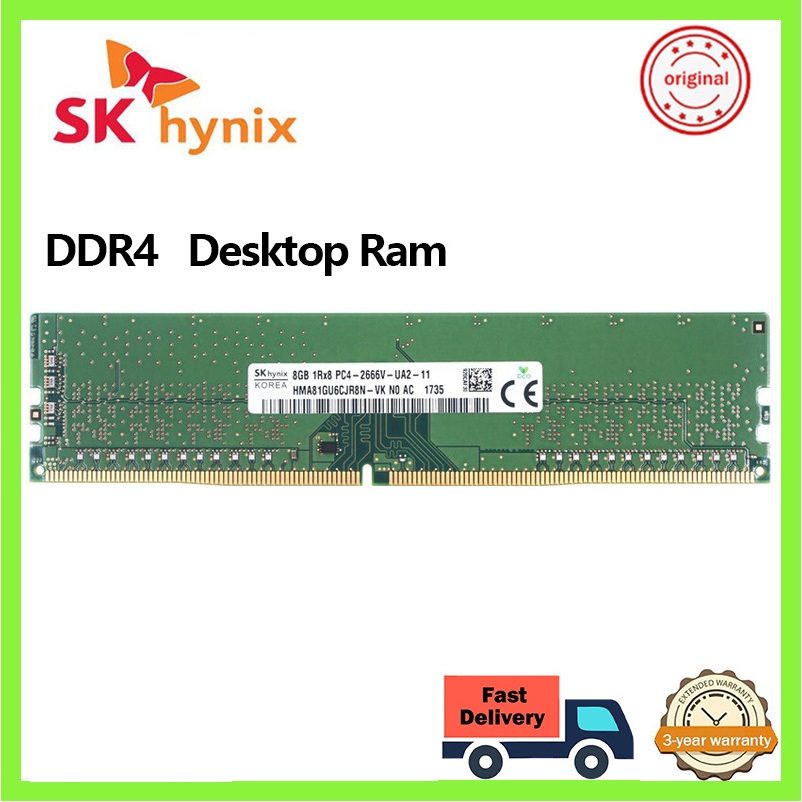 Sk hynix 4GB 8GB 16GB DDR4 2133MHz 2400MHz 2666MHz 3200MHz PC4 288pins หน่วยความจําเดสก์ท็อป Dimm Ra