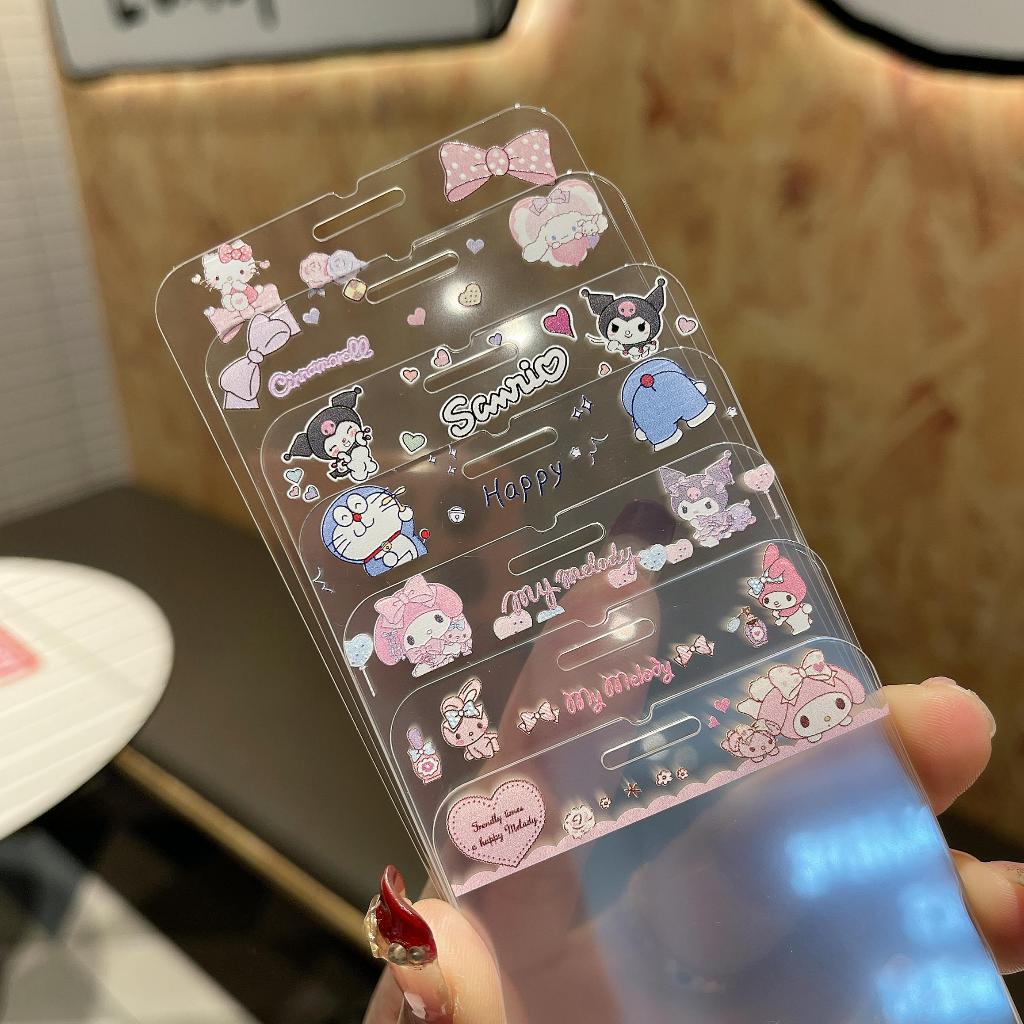 ฟิล์มกระจกนิรภัย HD โปร่งใสเต็มรูปแบบเหมาะสําหรับ iPhone 4 5 6 7 8 SE มีลวดลาย iPhone7Plus ครึ่งหน้าจอสีฟิล์มการ์ตูน