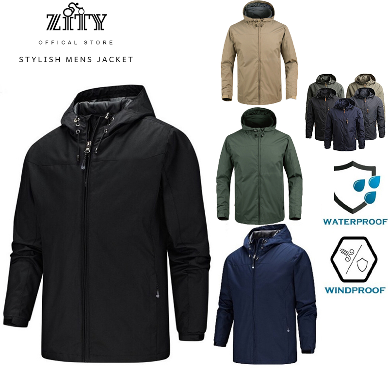 ZITY เสื้อแจ็กเก็ตกันหนาว มีฮู้ด กันน้ํา กันลม เหมาะกับใส่กลางแจ้ง กันน้ำ เสื้อแจ็คเก็ตกันหนาวกันน้ำพร้อมฮู้