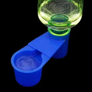 1 Pc Bird น้ําดื่ม Double Cup Birds ชาม Waterer อัตโนมัติ สีขาว/น้ําเงิน