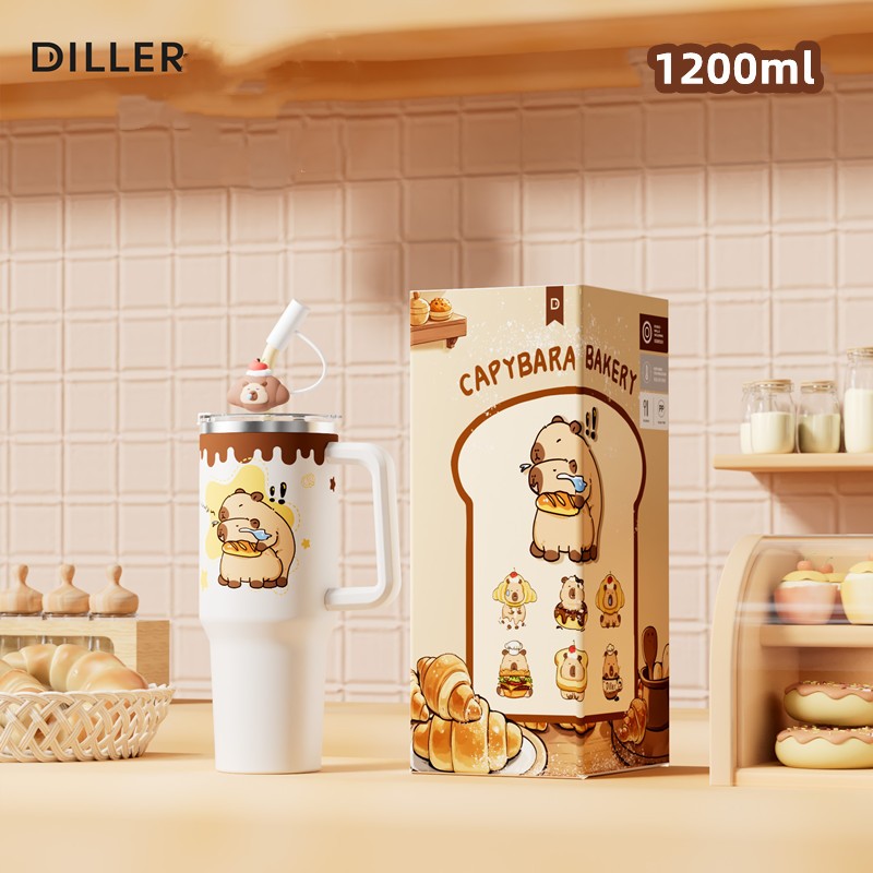 Diller Tumbler กระติกน้ําร้อนและเย็น Double Layer ขวดน้ําฉนวนสแตนเลสฟาง保温壶 1200ml - รูปที่ 2