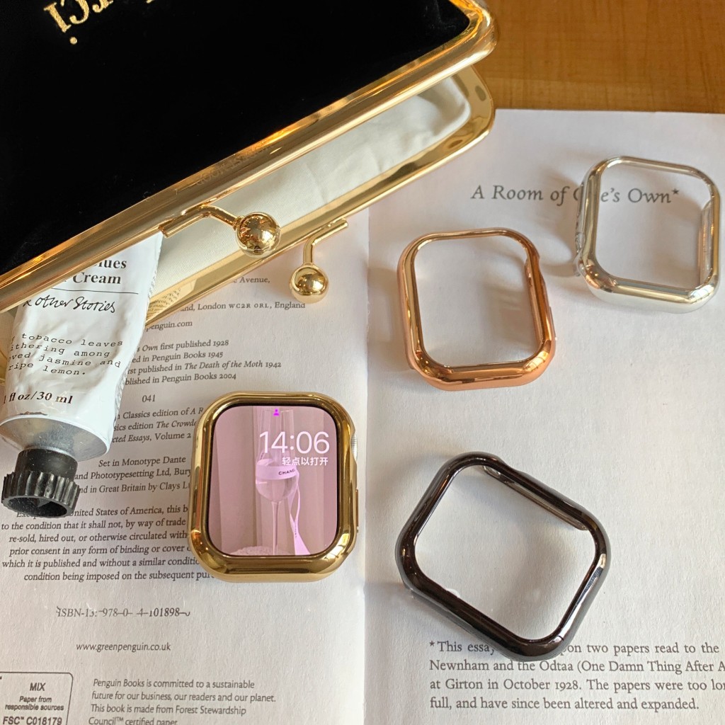 Hollow Electroplating สําหรับ Apple Watch Series 10 9 8 7 6 SE 5 4 1 2 3 Ultra/Ultra 2 สําหรับ i-Watch 46 มม.49 มม.45 มม.40 มม.44 มม.41 มม.38 มม.42 มม.นาฬิกาฝาครอบกันชน ราคา ถูกที่สุด ดีลบีเคเค