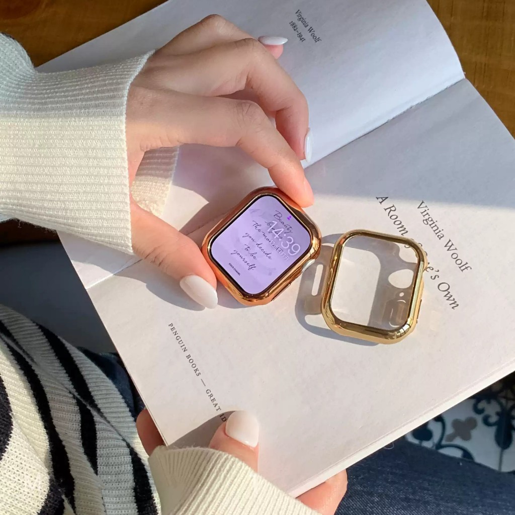 Hollow Electroplating สําหรับ Apple Watch Series 10 9 8 7 6 SE 5 4 1 2 3 Ultra/Ultra 2 สําหรับ i-Watch 46 มม.49 มม.45 มม.40 มม.44 มม.41 มม.38 มม.42 มม.นาฬิกาฝาครอบกันชน ราคา ถูกที่สุด ดีลบีเคเค แกลเลอรีภาพที่ 3