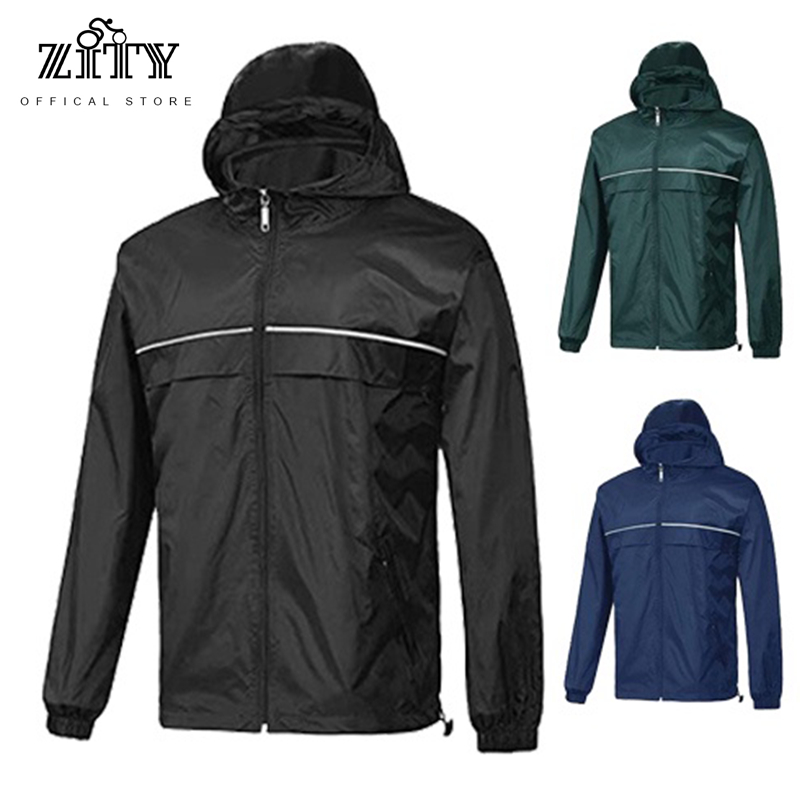 ZITY เสื้อแจ็คเก็ตกันน้ําสําหรับผู้ชายแขนยาวแจ็คเก็ตหิมะกันน้ํากันลมแจ็คเก็ตคลุมด้วยผ้าเสื้อกันลมแจ็