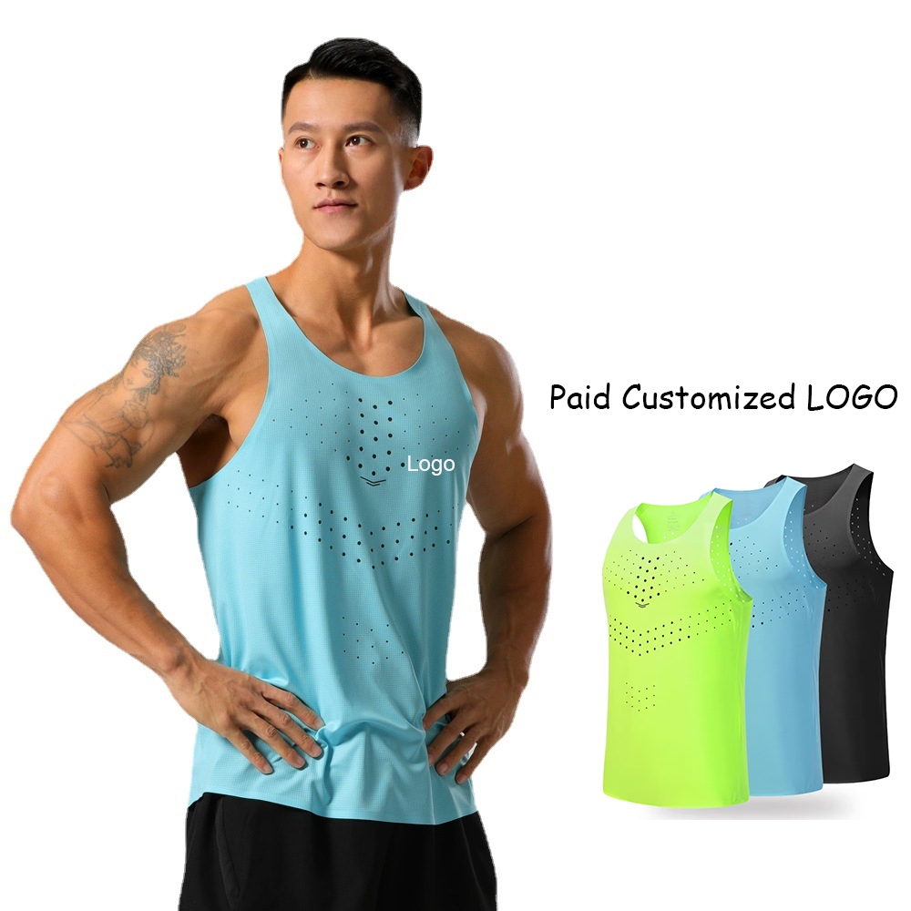 Unisex Ultra-Lightweight Quick-Dry Marathon Swoosh เสื้อแขนกุดวิ่ง -Paid โลโก้ที่กําหนดเอง BB714