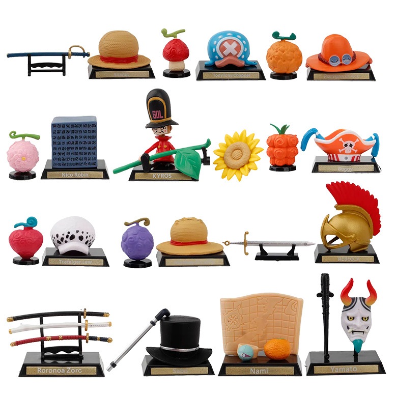 13 ชิ้น/เซ็ตอะนิเมะ One Piece ทีวีละคร Props คอลเลกชันตกแต่ง Devil ผลไม้หมวกฟาง Luffy รุ่น Q PVC Action Figures ตุ๊กตาของเล่น