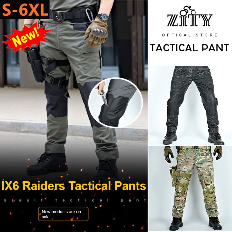 ZITY (S-5XL)  IX9 กางเกงชาย ขายาว กางเกงยุทธวิธี กางเกงยุทธวิธี ผ้าริปสตอปกันน้ำ มีช่องกระเป๋าหลายช่
