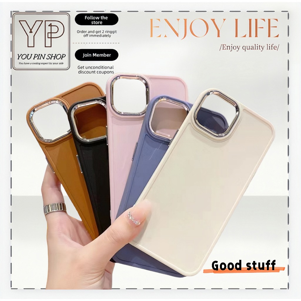 เหมาะสําหรับ lphone 15PROMAX กรอบรูปโลหะปุ่มเคสโทรศัพท์แฟชั่น lPhone7P/XR เคสโทรศัพท์ 16