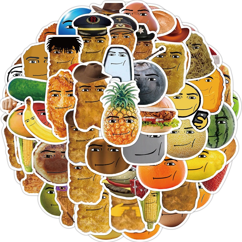 [สติ๊กเกอร์ขนาดใหญ่]58ชิ้นตลกไก่นักเก็ต มีม สติกเกอร์ โรบ็อกซ์ ใบหน้า ง เอแคลส์ สําหรับแล็ปท็อปขวดน้ํากระเป๋าเดินทางไอเดียของขวัญที่ไม่ซ้ําสติกเกอร์น่